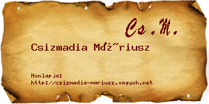 Csizmadia Máriusz névjegykártya